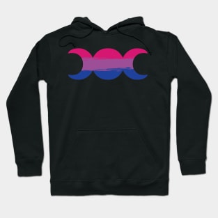 Witchy Triple Moon Goddess Symbol - Bisexual Hoodie